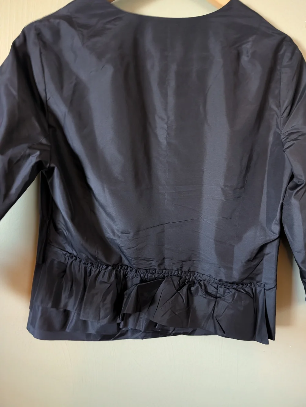 J. Crew Navy Ruffled Button-Front Jacket - Picture 6 of 6